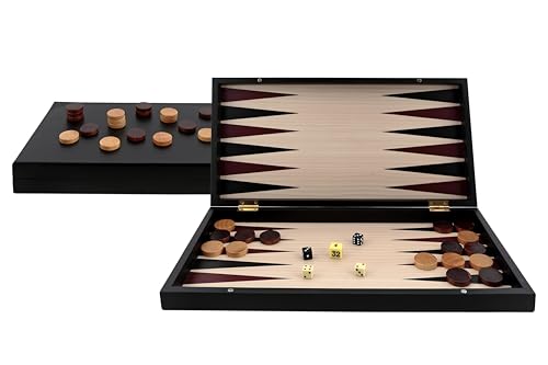 Aquamarine Games Backgammon Black Series, Schwarz, für 2 Spieler ab 8 Jahren von Aquamarine Games