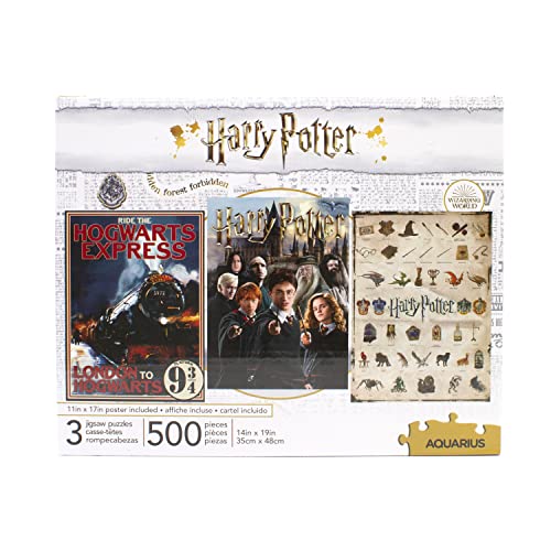 Aquarius Set von 3 Puzzles, jedes enthalt 5000 Teile Harry Potter Puzzle von AQUARIUS