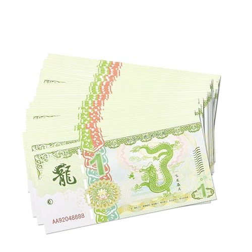 Aqxyvfr nrhnrhh 10/100 Stück Neue chinesische Drachen-Banknote mit Seriennummer und UV-Fälschungsschutz, Papiergeldsammlung, (1-100pcs) von Aqxyvfr