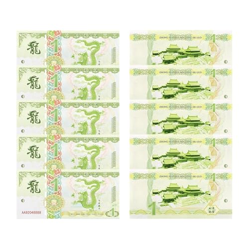 Aqxyvfr nrhnrhh 10/100 Stück Neue chinesische Drachen-Banknote mit Seriennummer und UV-Fälschungsschutz, Papiergeldsammlung, (1-10pcs) von Aqxyvfr