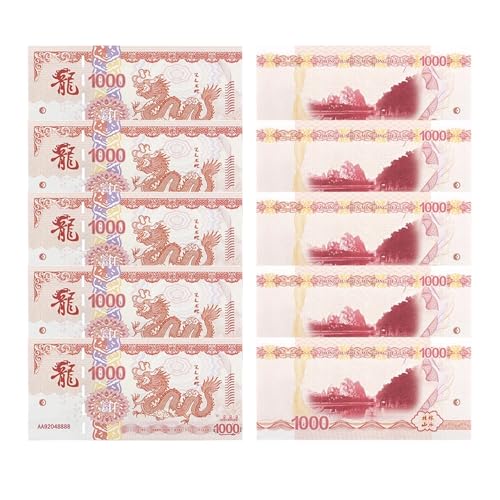 Aqxyvfr nrhnrhh 10/100 Stück Neue chinesische Drachen-Banknote mit Seriennummer und UV-Fälschungsschutz, Papiergeldsammlung, (1000-10pcs) von Aqxyvfr