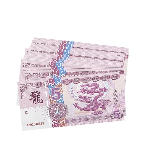 Aqxyvfr nrhnrhh 10/100 Stück Neue chinesische Drachen-Banknote mit Seriennummer und UV-Fälschungsschutz, Papiergeldsammlung, (5-100pcs) von Aqxyvfr