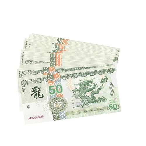 Aqxyvfr nrhnrhh 10/100 Stück Neue chinesische Drachen-Banknote mit Seriennummer und UV-Fälschungsschutz, Papiergeldsammlung, (50-100pcs) von Aqxyvfr