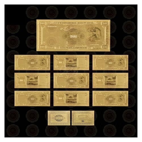 Aqxyvfr nrhnrhh 10 Teile/Satz Guatemala Vergoldete Banknote 100 Gedenkbanknoten Sammeln Falschgeld Souvenir Geschäftsgeschenk Wohnkultur(Gold 100) von Aqxyvfr