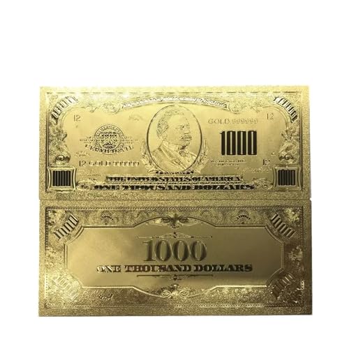 Aqxyvfr nrhnrhh 10 Teile/los Sammeln 100000 USD Dollar 24 Karat Vergoldete Banknote Bill Welt Papiergeld Goldfolie Sammlungen Kunst Kreatives Geschenk(1 000) von Aqxyvfr