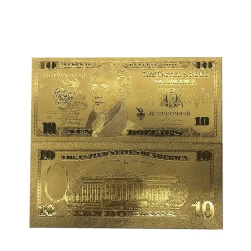 Aqxyvfr nrhnrhh 10 Teile/los Sammeln 100000 USD Dollar 24 Karat Vergoldete Banknote Bill Welt Papiergeld Goldfolie Sammlungen Kunst Kreatives Geschenk(10) von Aqxyvfr