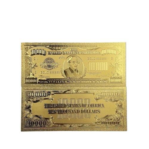 Aqxyvfr nrhnrhh 10 Teile/los Sammeln 100000 USD Dollar 24 Karat Vergoldete Banknote Bill Welt Papiergeld Goldfolie Sammlungen Kunst Kreatives Geschenk(10 000) von Aqxyvfr