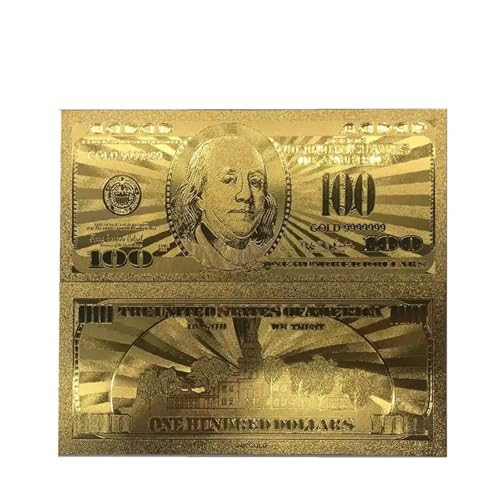 Aqxyvfr nrhnrhh 10 Teile/los Sammeln 100000 USD Dollar 24 Karat Vergoldete Banknote Bill Welt Papiergeld Goldfolie Sammlungen Kunst Kreatives Geschenk(100) von Aqxyvfr