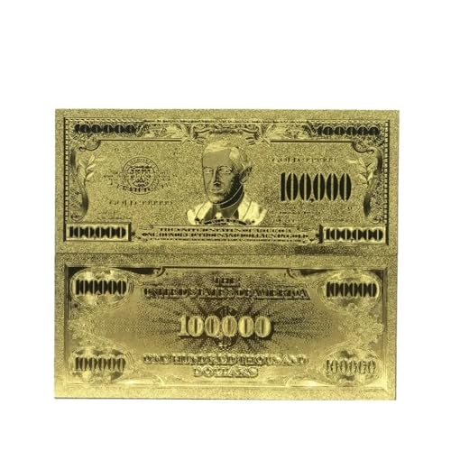 Aqxyvfr nrhnrhh 10 Teile/los Sammeln 100000 USD Dollar 24 Karat Vergoldete Banknote Bill Welt Papiergeld Goldfolie Sammlungen Kunst Kreatives Geschenk(100 000) von Aqxyvfr