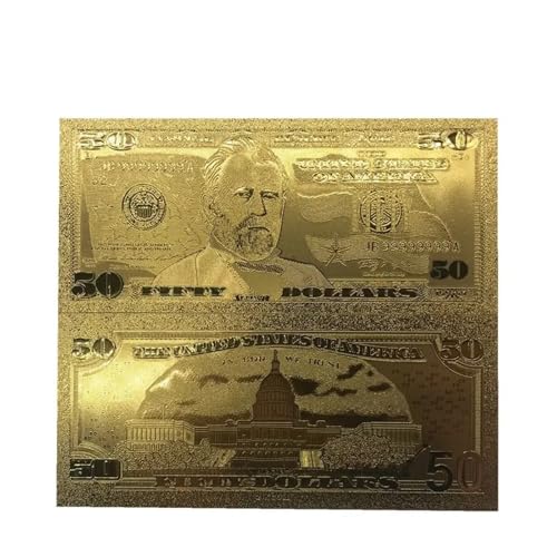 Aqxyvfr nrhnrhh 10 Teile/los Sammeln 100000 USD Dollar 24 Karat Vergoldete Banknote Bill Welt Papiergeld Goldfolie Sammlungen Kunst Kreatives Geschenk(50) von Aqxyvfr