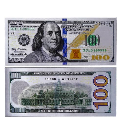 Aqxyvfr nrhnrhh 100 US-Dollar-Banknoten aus Kunststoff, Silber, gefälschtes Geld, Banknoten, Sammlung, Rechnungen, Party-Dekoration, Nicht im Umlauf von Aqxyvfr