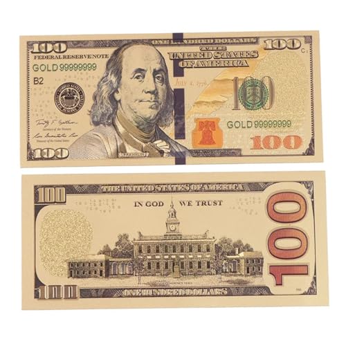 Aqxyvfr nrhnrhh 5 stücke US $ 100 Dollar 24k Goldfolie Goldene USD Papier Geld Banknoten Handwerk von Aqxyvfr