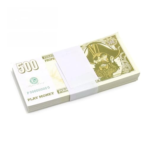 Aqxyvfr nrhnrhh 500 Stück Simulation Euro-Währung Banknoten Requisiten Festival Papiergeld Neuer Nennwert Prop Spiel Banknote Heimdekoration(500PCS Pirate 500) von Aqxyvfr