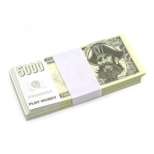 Aqxyvfr nrhnrhh 500 Stück Simulation Euro-Währung Banknoten Requisiten Festival Papiergeld Neuer Nennwert Prop Spiel Banknote Heimdekoration(500PCS Pirate 5000) von Aqxyvfr