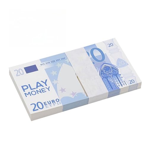 Aqxyvfr nrhnrhh 500 Stück Simulation Euro-Währung Banknoten Requisiten Festival Papiergeld Neuer Nennwert Prop Spiel Banknote Heimdekoration(500PCS Style C) von Aqxyvfr