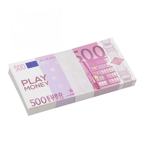 Aqxyvfr nrhnrhh 500 Stück Simulation Euro-Währung Banknoten Requisiten Festival Papiergeld Neuer Nennwert Prop Spiel Banknote Heimdekoration(500PCS Style G) von Aqxyvfr