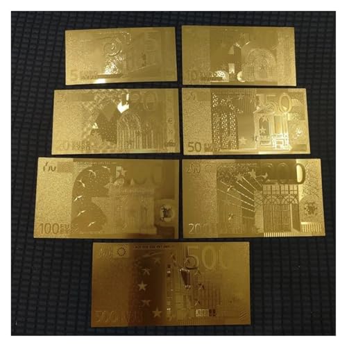 Aqxyvfr nrhnrhh 7/8/36 Stück 24 Karat vergoldete US-Dollar-Scheine, gefälschtes Papiergeld, Gold-Banknoten, Kunsthandwerk, Souvenir-Banknoten, Dollar(7pcs Styled) von Aqxyvfr