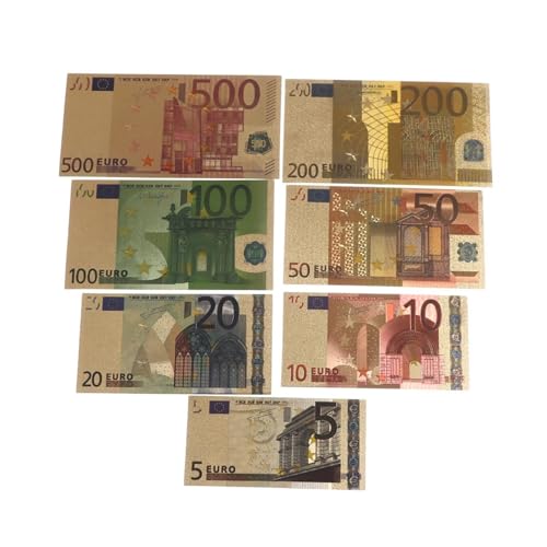 Aqxyvfr nrhnrhh 7 Stück Euro-Banknote, Goldfolie, Papiergeld, Kunsthandwerk, Sammlung, Notizwährung von Aqxyvfr