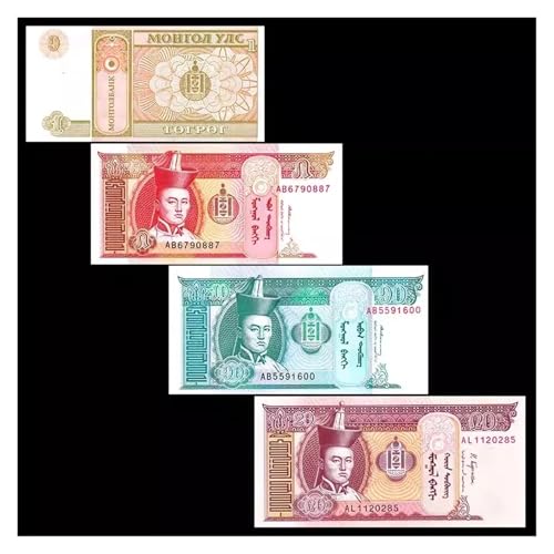 Aqxyvfr nrhnrhh Afghanistan 500 Afghani altes Papiergeld 1991 Banknoten Banknote Rechnung Nicht im Umlauf(Mongolia 4pieces) von Aqxyvfr