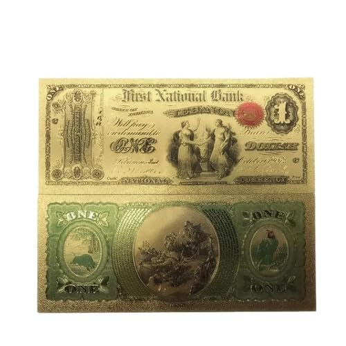 Aqxyvfr nrhnrhh Amerikanische Goldbanknote 10 Dollar Bunte Goldbanknote 24 Karat 999,9 Weltpapiergeld for Sammlung und Geschäftsgeschenk(1) von Aqxyvfr