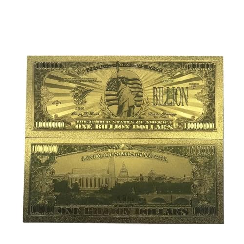 Aqxyvfr nrhnrhh Amerikanische Goldbanknote 10 Dollar Bunte Goldbanknote 24 Karat 999,9 Weltpapiergeld for Sammlung und Geschäftsgeschenk(1billion) von Aqxyvfr