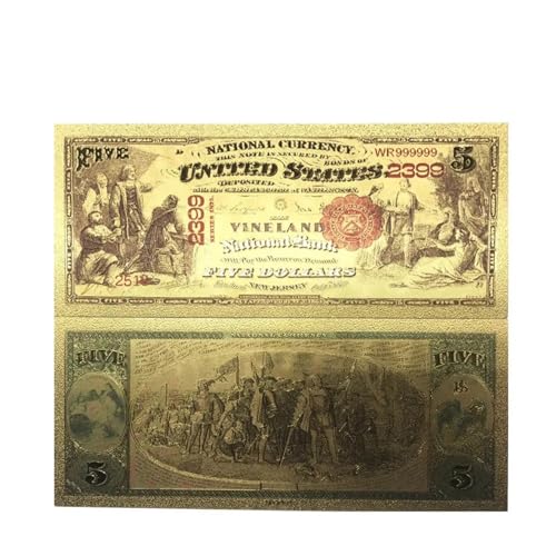 Aqxyvfr nrhnrhh Amerikanische Goldbanknote 10 Dollar Bunte Goldbanknote 24 Karat 999,9 Weltpapiergeld for Sammlung und Geschäftsgeschenk(5 UK) von Aqxyvfr