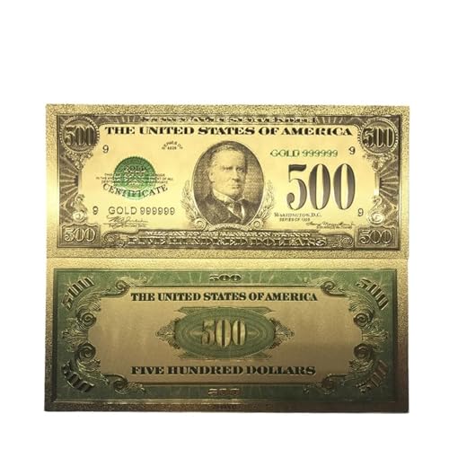 Aqxyvfr nrhnrhh Amerikanische Goldbanknote 10 Dollar Bunte Goldbanknote 24 Karat 999,9 Weltpapiergeld for Sammlung und Geschäftsgeschenk(500) von Aqxyvfr