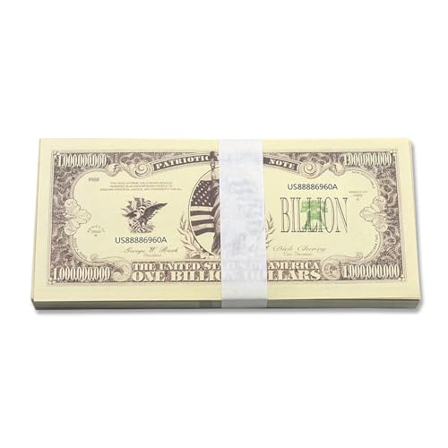 Aqxyvfr nrhnrhh Banknoten der Freiheitsstatue, eine Milliarde Dollar, Papiergeld mit UV-Schutz und Seriennummer, Gedenksammlung, (100 PCS) von Aqxyvfr