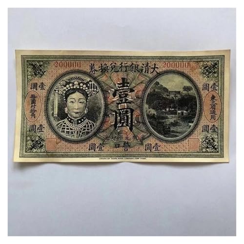 Aqxyvfr nrhnrhh Banknoten der Kaiserinwitwe Ci Xi, 1-Yuan-Papiermünzen aus der Qing-Dynastie for Sammeln, altes antikes chinesisches Antikgeld, Heimdekorationsgeschenk(Set of 5pcs) von Aqxyvfr