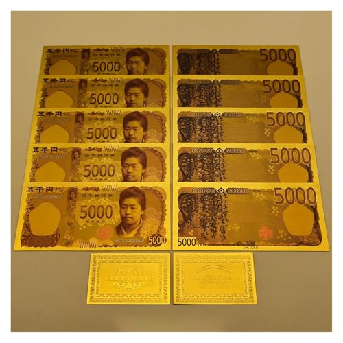 Aqxyvfr nrhnrhh Geld Goldfolie Banknoten 7 Arten Papiergeld Super Par Wert gefälschte Geld Sammlung Geschenk(10pcs set-02) von Aqxyvfr