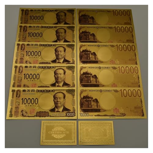 Aqxyvfr nrhnrhh Geld Goldfolie Banknoten 7 Arten Papiergeld Super Par Wert gefälschte Geld Sammlung Geschenk(10pcs set-03) von Aqxyvfr