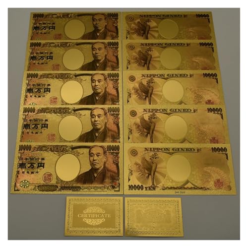 Aqxyvfr nrhnrhh Geld Goldfolie Banknoten 7 Arten Papiergeld Super Par Wert gefälschte Geld Sammlung Geschenk(10pcs set-06) von Aqxyvfr