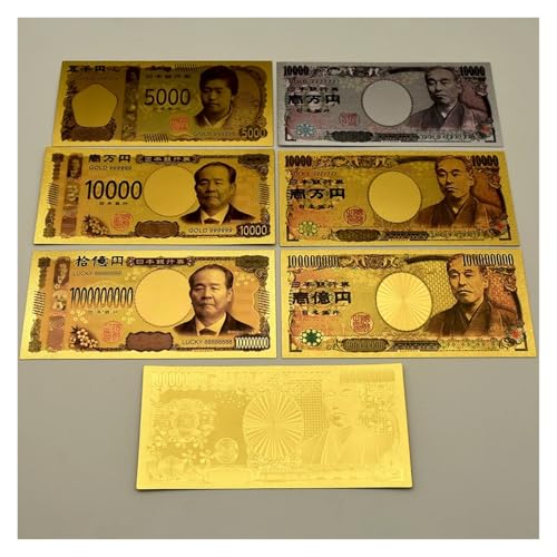 Aqxyvfr nrhnrhh Geld Goldfolie Banknoten 7 Arten Papiergeld Super Par Wert gefälschte Geld Sammlung Geschenk(7pcs set-01) von Aqxyvfr