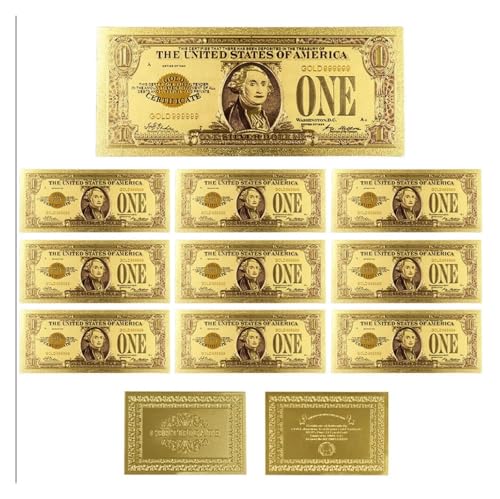 Aqxyvfr nrhnrhh Goldfolien-Banknoten 1-10000 Dollar Gedenknoten Gefälschte Banknoten aus Papier und Plastik 14 Stile USD-Scheine for die Heimdekoration(1) von Aqxyvfr