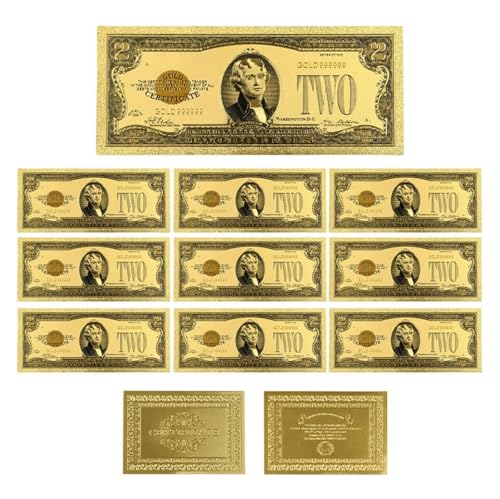 Aqxyvfr nrhnrhh Goldfolien-Banknoten 1-10000 Dollar Gedenknoten Gefälschte Banknoten aus Papier und Plastik 14 Stile USD-Scheine for die Heimdekoration(2) von Aqxyvfr