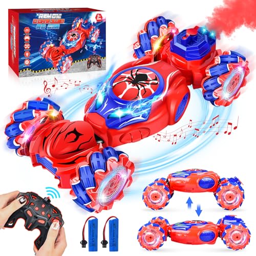 Aragallant Ferngesteuertes Auto, 4WD RC Stunt Twist Car, RC Car Auto mit Licht und Sprühen, Drift Car Spielzeug 2,4 GHz, 360 Drehung Ferngesteuert Auto Geschenk Kinder 3 5 6 7 8 9 Jahre von Aragallant