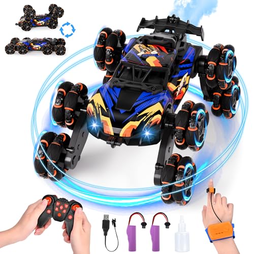 Aragallant Ferngesteuertes Auto, 8WD RC Stunt Auto mit Handsteuerung, RC Drift Car mit Licht Musik und Spray für Kinder, Auto Spielzeug Geschenk für Junge ab 3 4 5 6 7 8+ Jahre von Aragallant