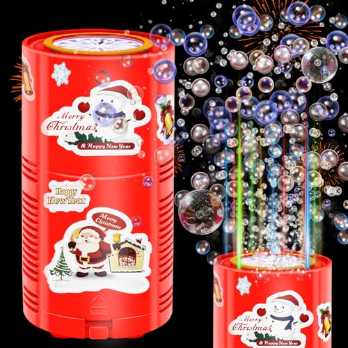 Aragallant Feuerwerk Seifenblasenmaschine mit 80ml Seifenblasenlösung und 100ml Konzentrierter Seifenblasenlösung, Automatischer Feuerwerk Seifenblasenhersteller mit Lichtern und Sound von Aragallant