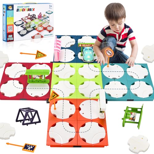 Aragallant Logischer Straßenbauer für Kinder, Straßenbau Labyrinth, 85pcs Puzzle Labyrinth Brettspiele, Logische Kinderspielzeug Brettspiele ad 3+ Jahren Kinder Weihnachten Geburtstage Geschenk von Aragallant