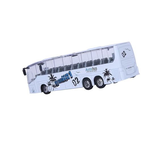 1:50 Simulations -Transit -Bus -Modellspielzeug mit Licht und Musik, Belastbar und, Geeignet für, Exquisite Verarbeitung (White) von Aramox