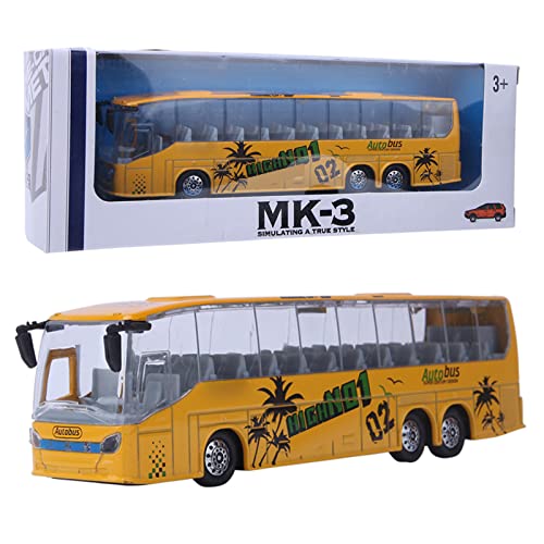 1:50 Simulations -Transit -Bus -Modellspielzeug mit Licht und Musik, Belastbar und, Geeignet für, Exquisite Verarbeitung (Yellow) von Aramox