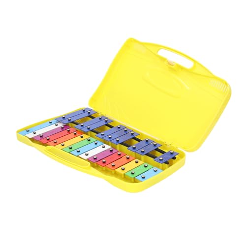 Buntes Aluminiumschlüssel Percussion Musical Instrument für die Frühkindliche Bildung mit Exquisiter Aufbewahrungsbox (Yellow) von Aramox