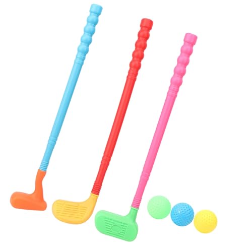 Interaktiver Golfclub Set für, Lustiges Minigolfspielzeugkit für Indoor -Outdoor -Aktivitäten, Kindergolfschläger für ParentChild Games, 3 Golfschläger 3 Bälle 3 Golfköpfe von Aramox