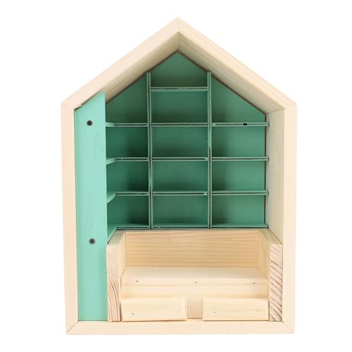 Miniatur-Puppenhaus-Bücherregal, Holz-Stressabbau-Bücherregal für Zimmer, Arbeitszimmer, Schreibtisch, Wohnzimmer, Buchhandlung, Schüttelangst-Bücherregal für Künstlerische von Aramox