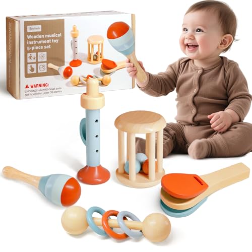 Arbolisse Montessori Baby Spielzeug 3 6 9 Monate, 5pc Holzspielzeug Spielzeug ab 1 Jahr, Baby Musikspielzeug Sensorisches Training lernspielzeug ab 1 Jahr, Montessori Spielzeug ab 6 Monate bis 1 Jahr Arbolisse Montessori Baby Spielzeug 3 6 9 Monate, 5pc Holzspielzeug Spielzeug ab 1 Jahr, Baby Musikspielzeug Sensorisches Training lernspielzeug ab 1 Jahr, Montessori Spielzeug ab 6 Monate bis 1 Jahr von Arbolisse