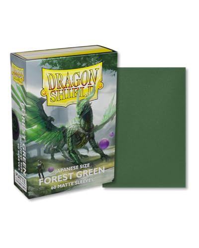 ARCANETI 93398 Sleeves: Dragon Shield Matte Japanese: Forest Green (60) Cardgame von Arcane Tinmen