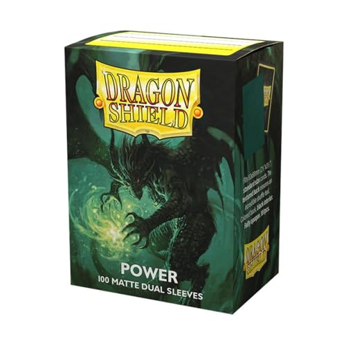 Arcane Tinmen ApS ART15063 Sleeves (100) Dragon Shield: Matte – Dual Power (Metallic Green) von Arcane Tinmen