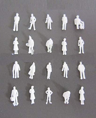 100 x Modell Figuren, weiß unbemalt, für Modellbau 1:150, Modelleisenbahn Spur N von Archifreunde