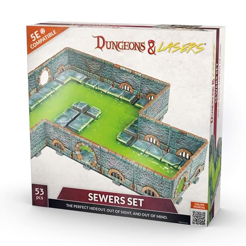 Archon Studio Dungeons & Laser: Sewers Core Set Miniature Terrain - Unlackiert, kompatibel mit DND und anderen TischRPG-Spielen von Archon Studio