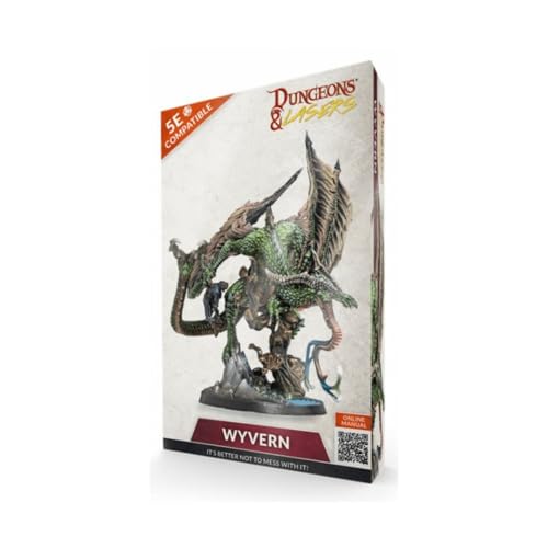 Dungeons & Lasers: Wyvern – 1 Miniatur mit malerischer Basis – DND-Figur für Tisch-RPG-Spiele 5E kompatibel – Großmaßstab unlackiert und unmontiert – ab 14 Jahren von Archon Studio